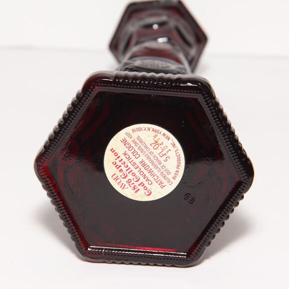 Vintage Avon 1876 Cape Cod Collection Ruby Red Glass Candlestick Pair EMPTY - Picture 5 of 6